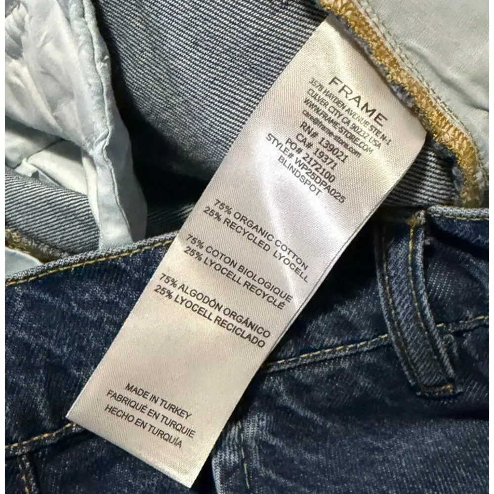 Frame The Wide High Rise Wide Leg Jeans in Blindspot Size 34 - Picture 7 of 7